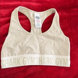 Gymshark beige Sports Bra with Logo Band